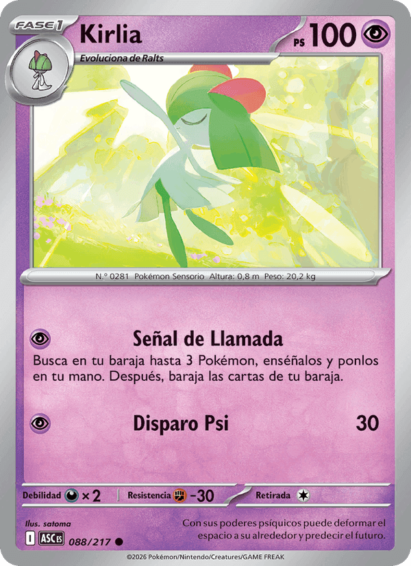 Kirlia, carta 088 di Héroes Ascendentes