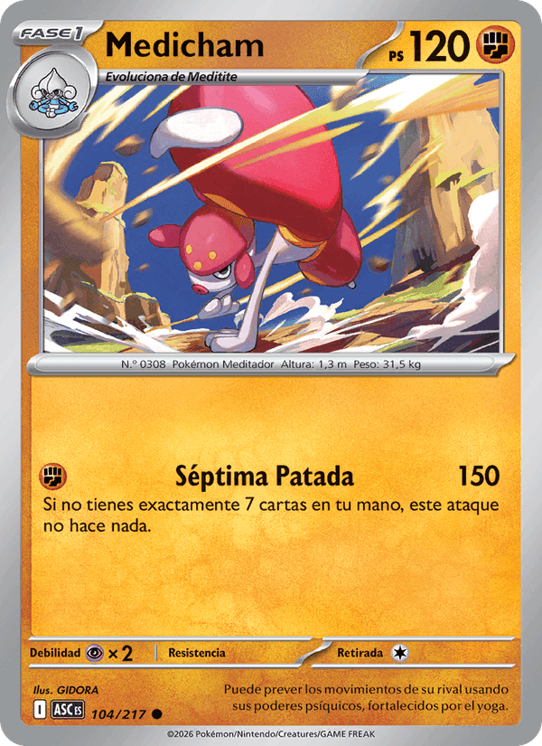 Medicham, card 104 from Héroes Ascendentes