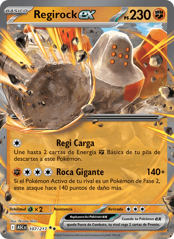 Regirock ex, carta 107 de Héroes Ascendentes