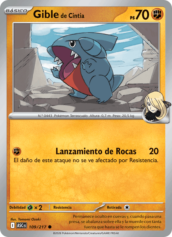 Gible de Cintia, carte 109 de Héroes Ascendentes