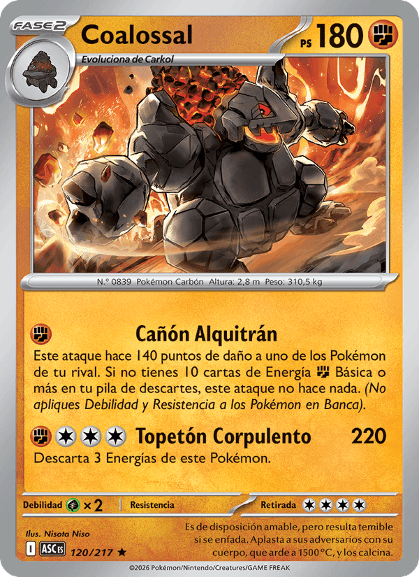 Coalossal, card 120 from Héroes Ascendentes