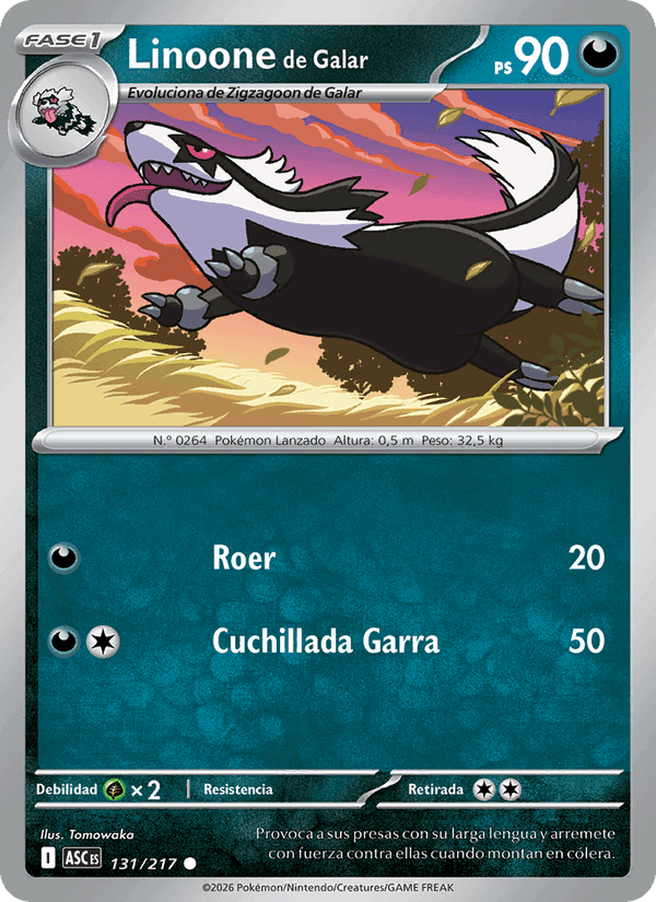 Linoone de Galar, carta 131 di Héroes Ascendentes