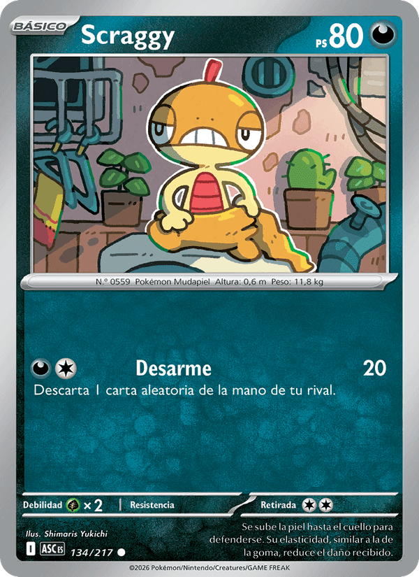 Scraggy, carta 134 de Héroes Ascendentes