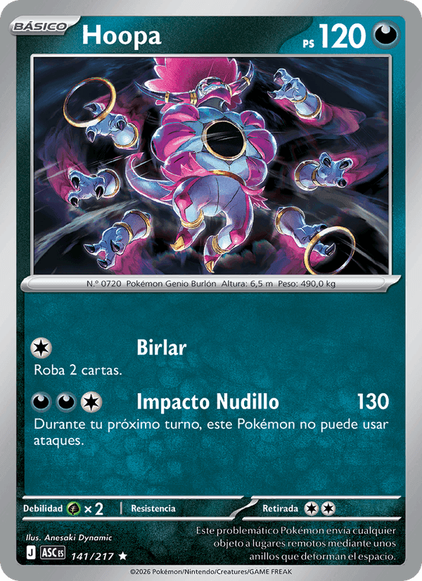 Hoopa, card 141 from Héroes Ascendentes
