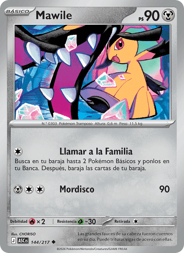 Mawile, carte 144 de Héroes Ascendentes