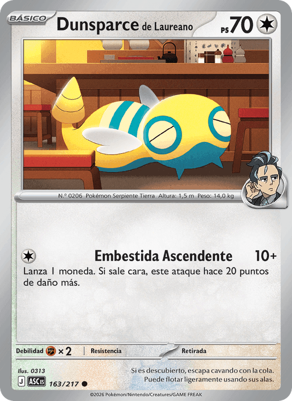 Dunsparce de Laureano, carta 163 de Héroes Ascendentes