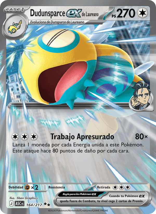 Dudunsparce ex de Laureano, carta 164 de Héroes Ascendentes