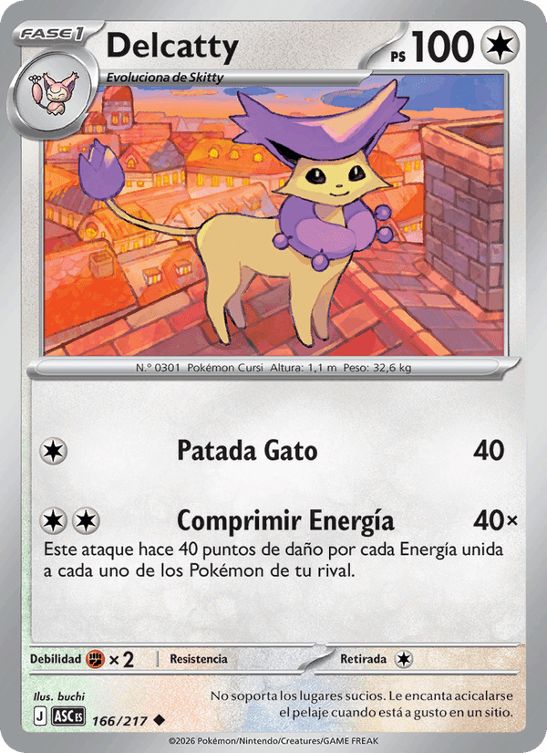 Delcatty, carta 166 di Héroes Ascendentes