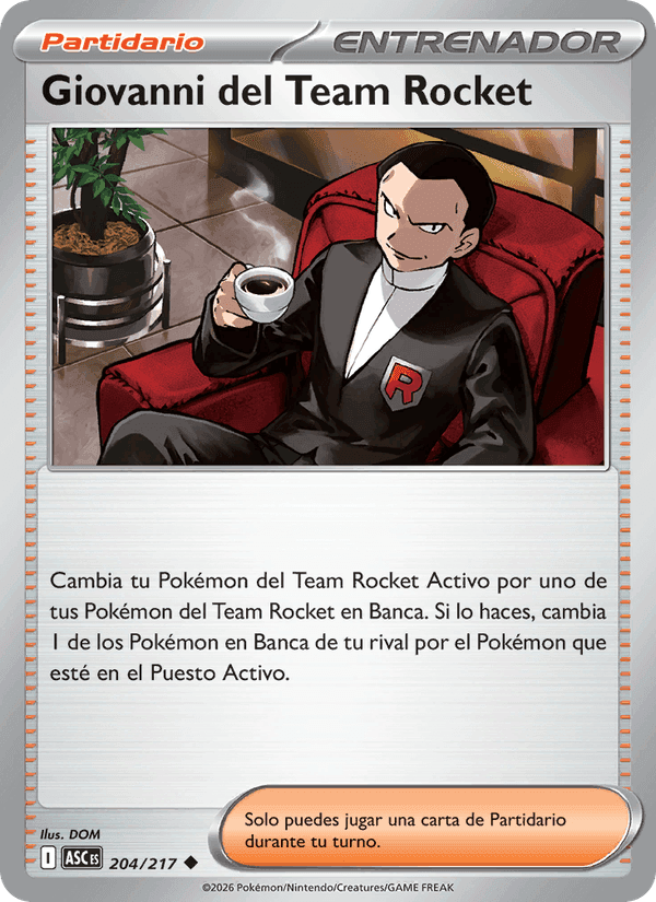 Giovanni del Team Rocket, card 204 from Héroes Ascendentes