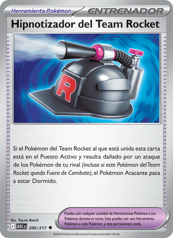 Hipnotizador del Team Rocket, carta 206 de Héroes Ascendentes