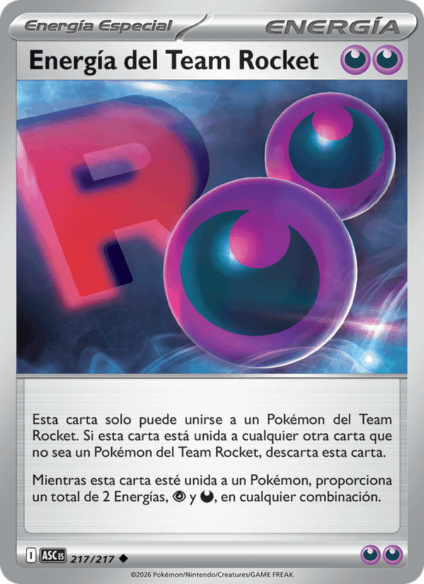 Energía del Team Rocket, card 217 from Héroes Ascendentes
