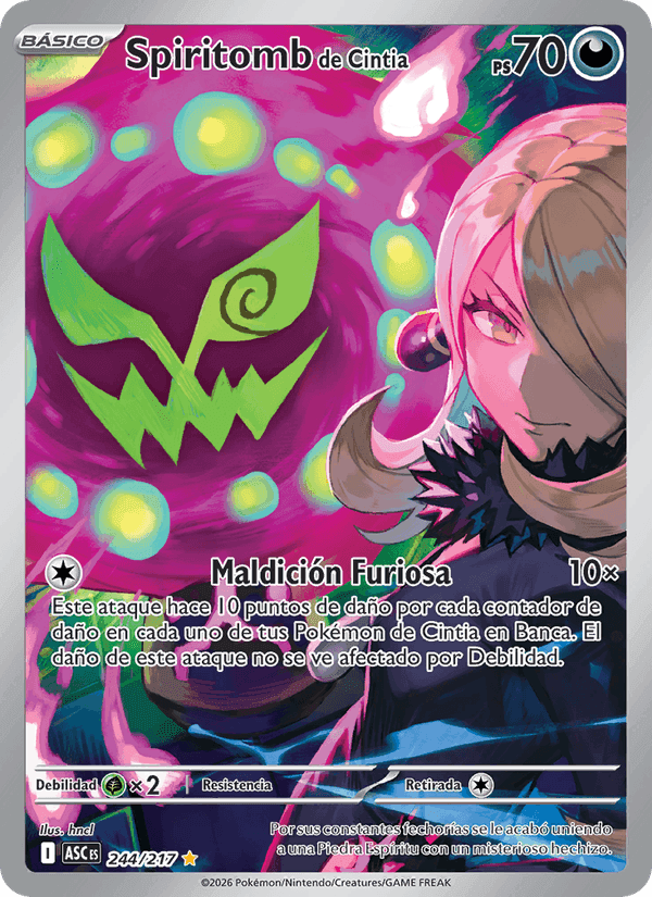 Spiritomb de Cintia, card 244 from Héroes Ascendentes