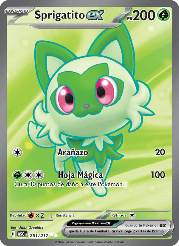 Sprigatito ex, carta 251 de Héroes Ascendentes