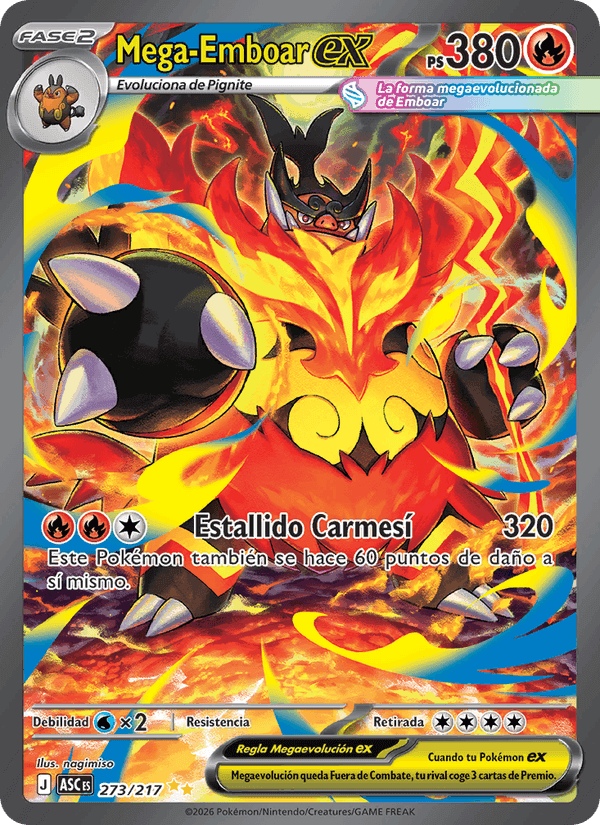 Mega-Emboar ex, carta 273 di Héroes Ascendentes