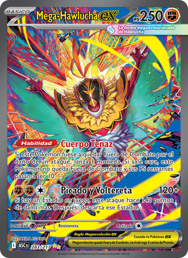 Mega-Hawlucha ex, carta 283 de Héroes Ascendentes