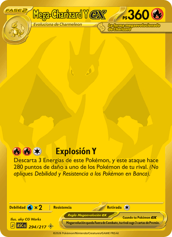 Mega-Charizard Y ex, carta 294 de Héroes Ascendentes