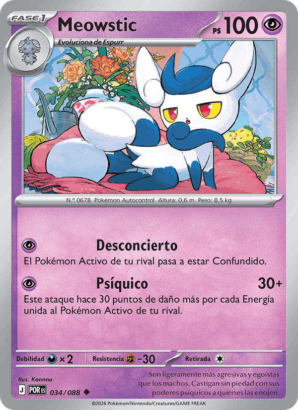 Meowstic, carta 034 de Equilibrio Perfecto