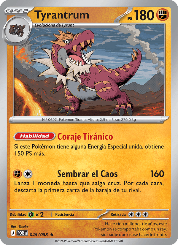 Tyrantrum, carte 045 de Equilibrio Perfecto