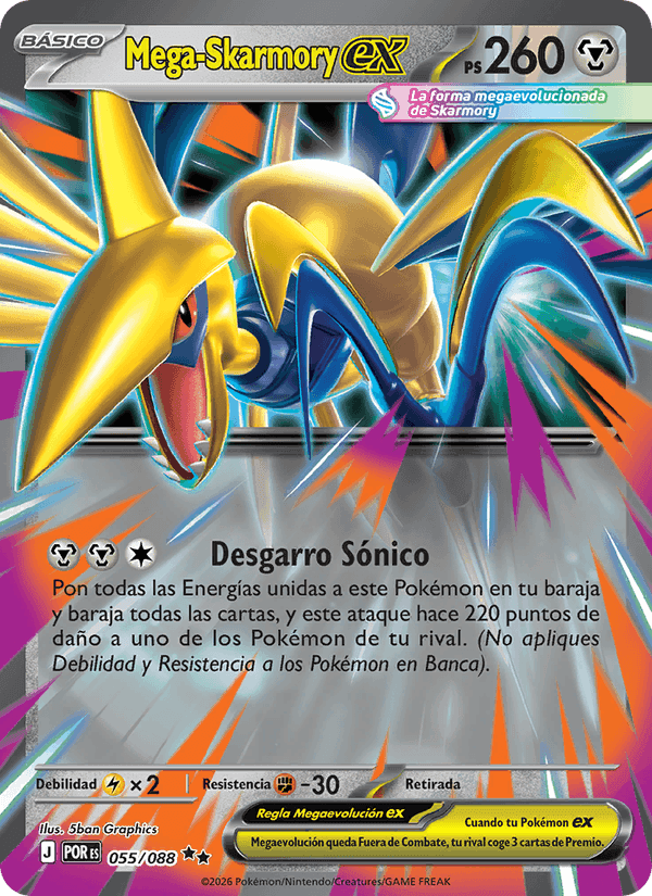 Mega-Skarmory ex, carta 055 de Equilibrio Perfecto