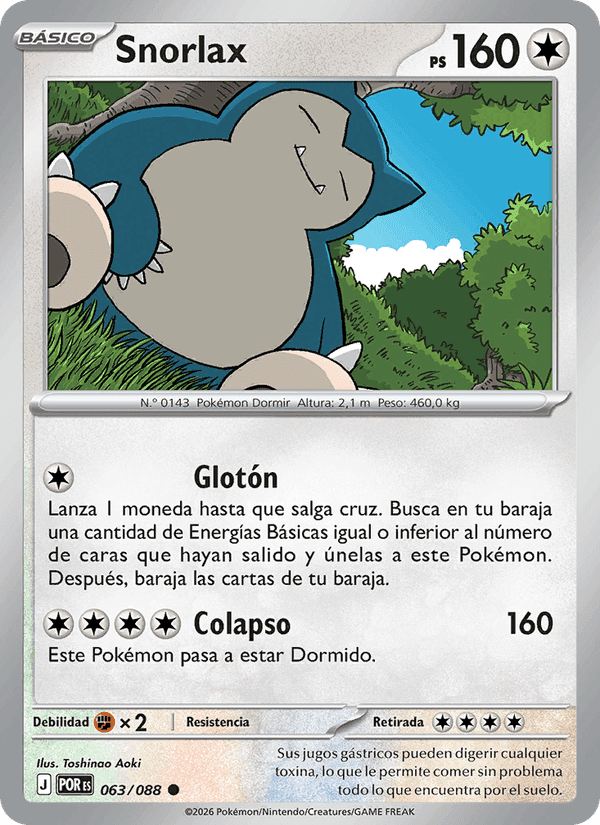 Snorlax, card 063 from Equilibrio Perfecto