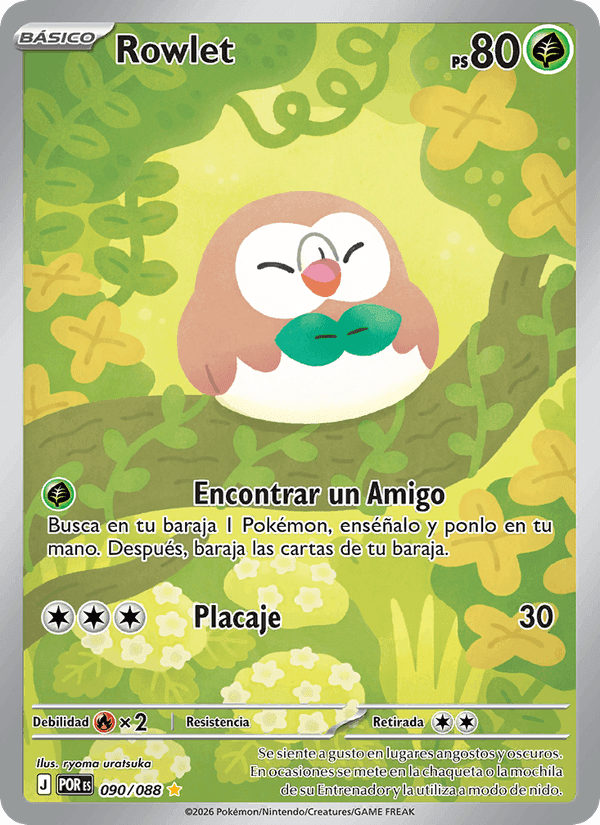 Rowlet, carta 090 di Equilibrio Perfecto