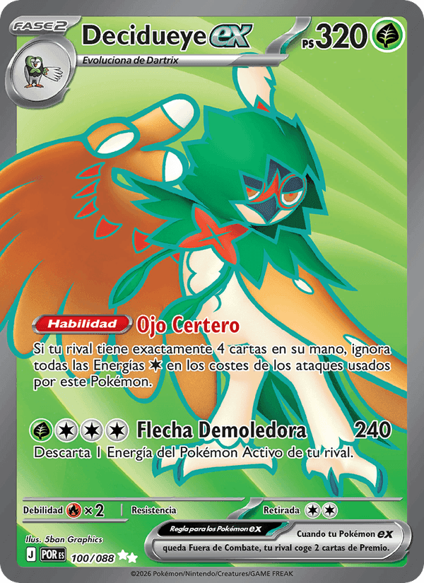 Decidueye ex, carta 100 de Equilibrio Perfecto