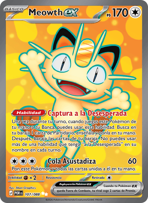 Meowth ex, carta 107 de Equilibrio Perfecto
