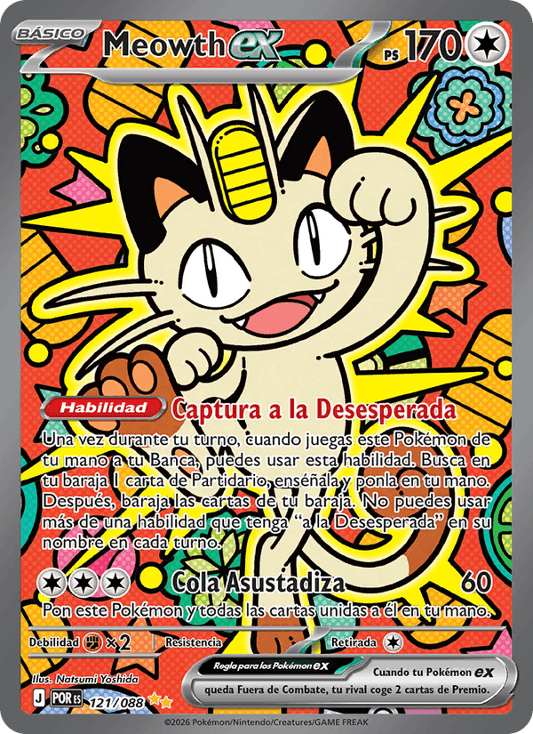 Meowth ex, carta 121 de Equilibrio Perfecto