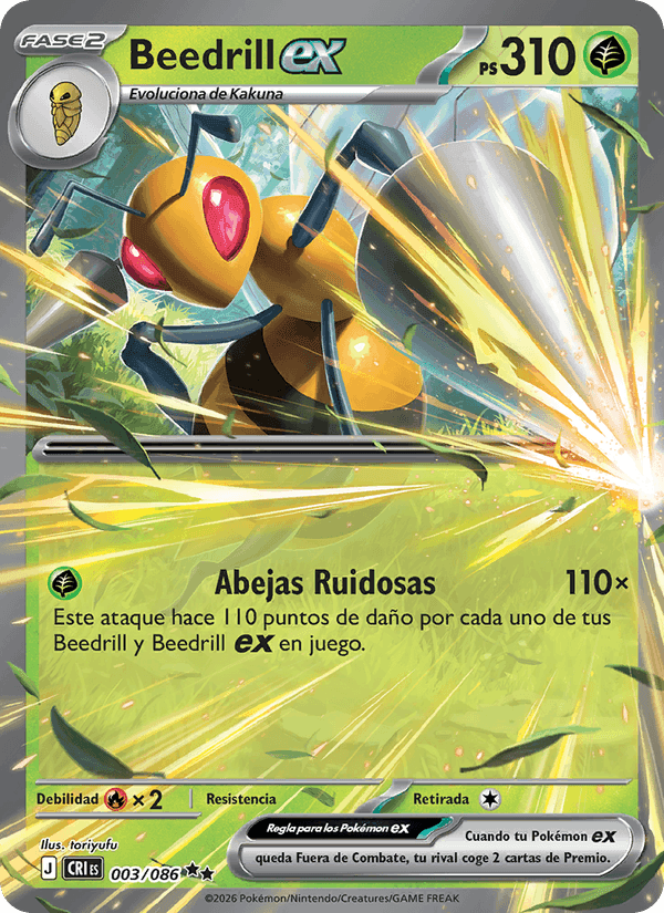 Beedrill ex, carte 003 de Caos Creciente