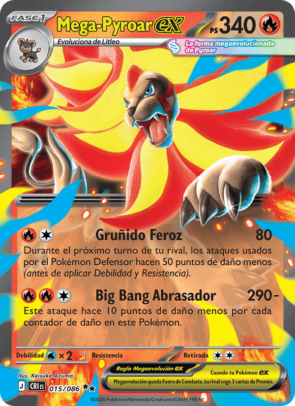 Mega-Pyroar ex, carte 015 de Caos Creciente
