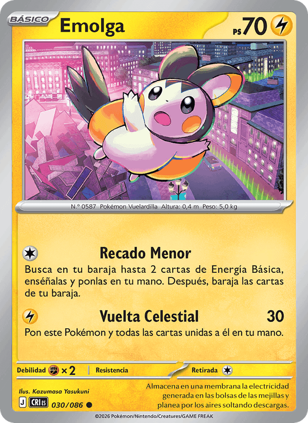 Emolga, carta 030 di Caos Creciente