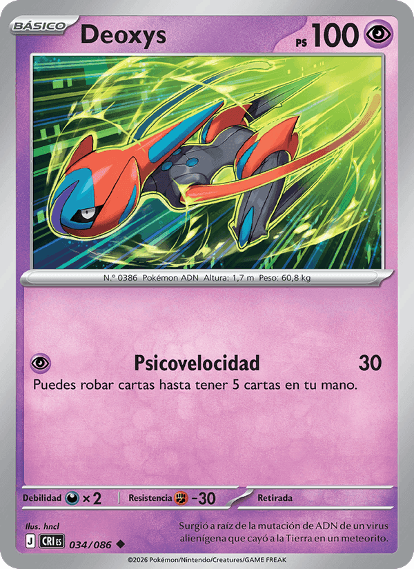 Deoxys, carta 034 di Caos Creciente