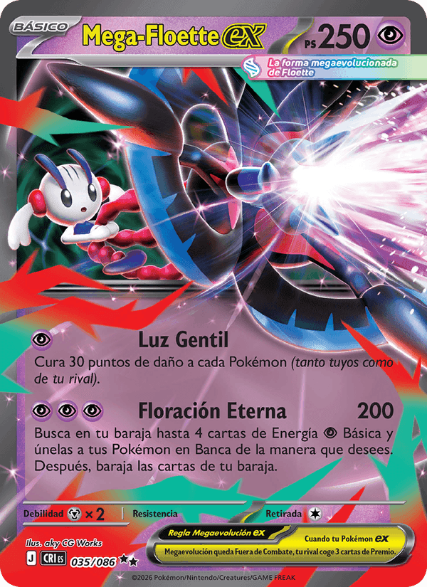 Mega-Floette ex, carta 035 di Caos Creciente