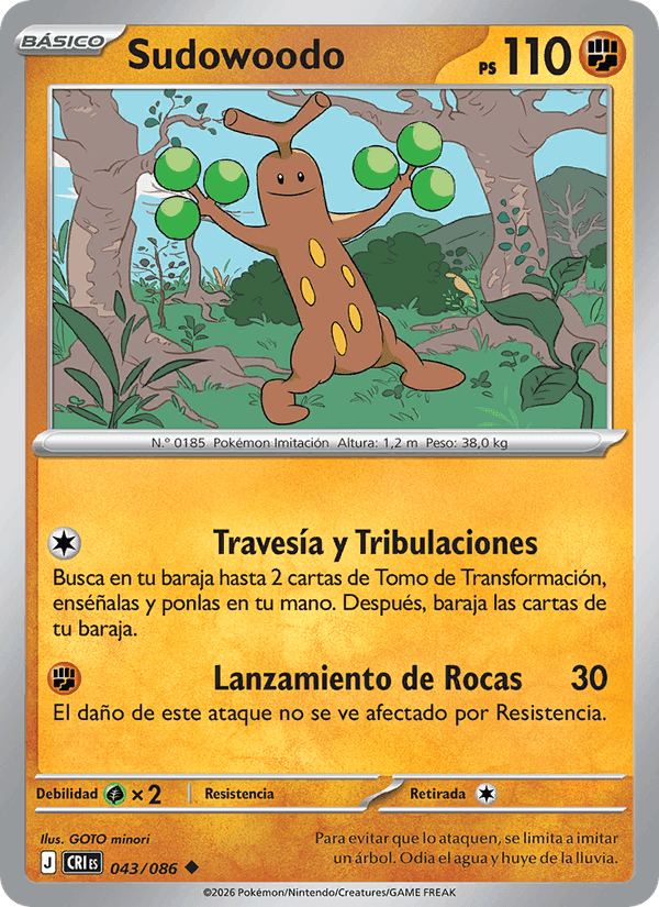 Sudowoodo, carta 043 di Caos Creciente