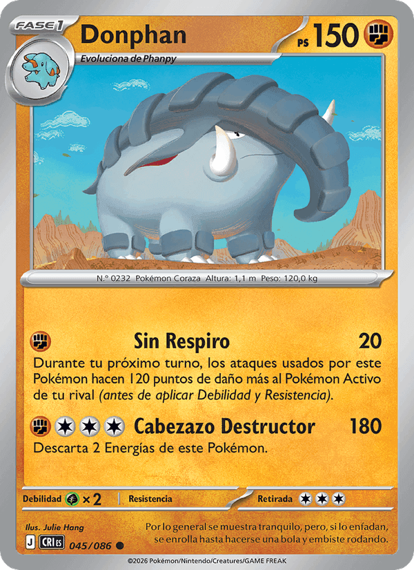 Donphan, carta 045 di Caos Creciente