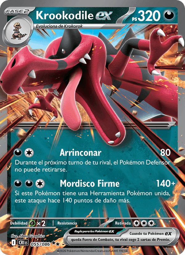 Krookodile ex, carta 055 de Caos Creciente