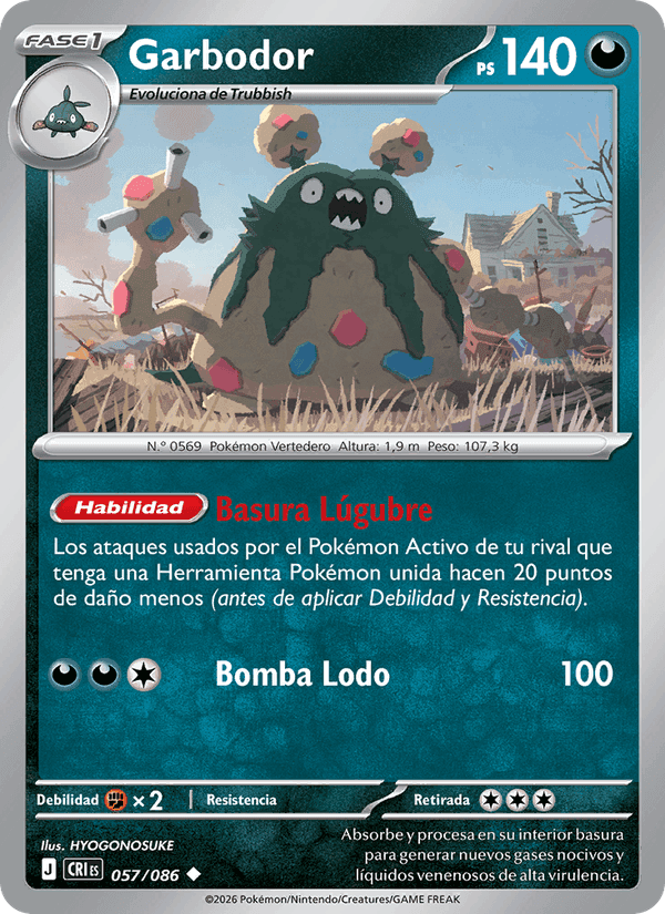 Garbodor, carte 057 de Caos Creciente
