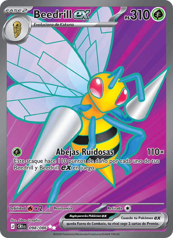 Beedrill ex, carta 098 de Caos Creciente