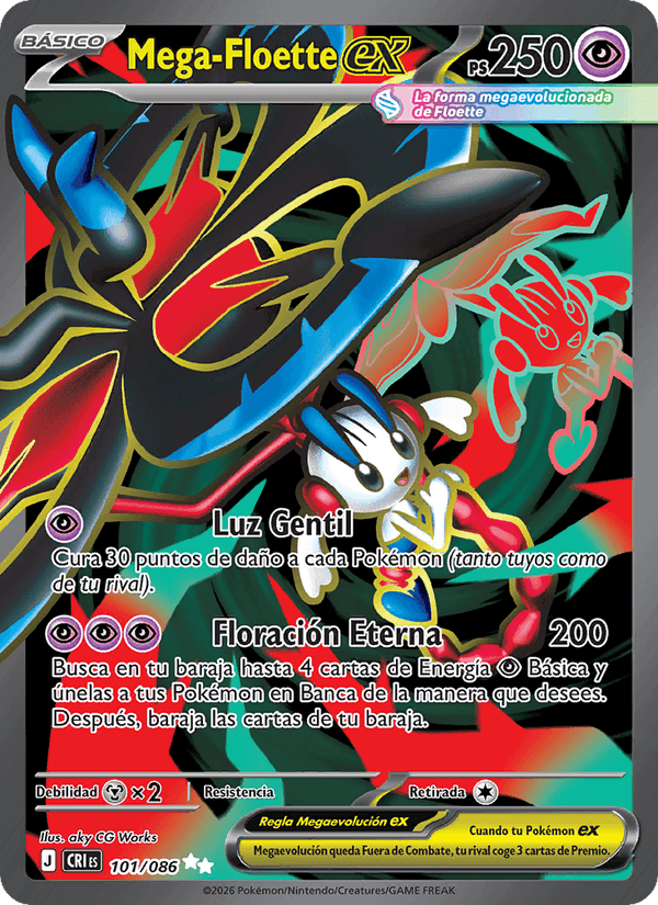 Mega-Floette ex, carta 101 de Caos Creciente
