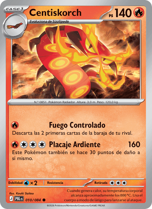 Centiskorch, card 010 from Oscuridad Absoluta