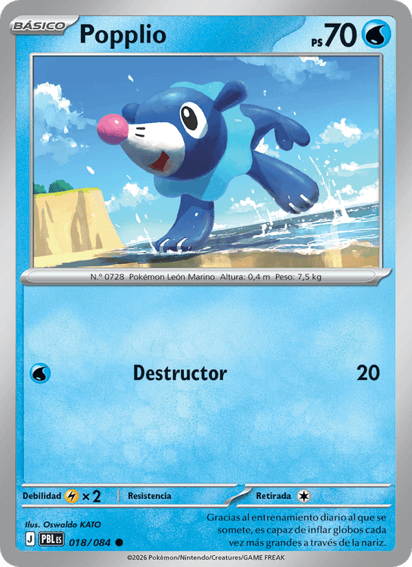 Popplio, card 018 from Oscuridad Absoluta