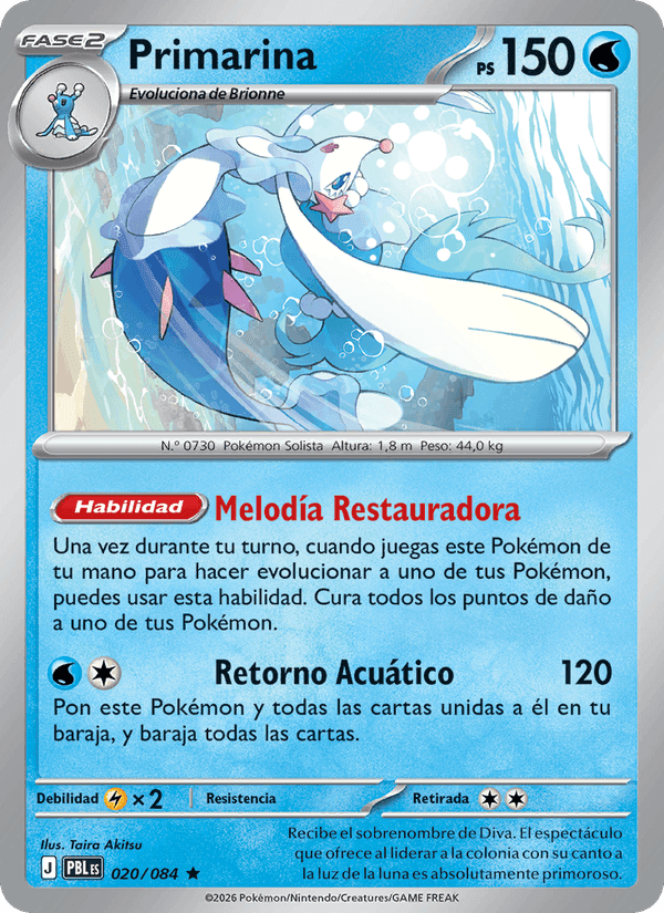 Primarina, card 020 from Oscuridad Absoluta