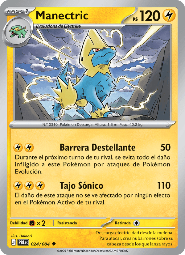 Manectric, carta 024 di Oscuridad Absoluta