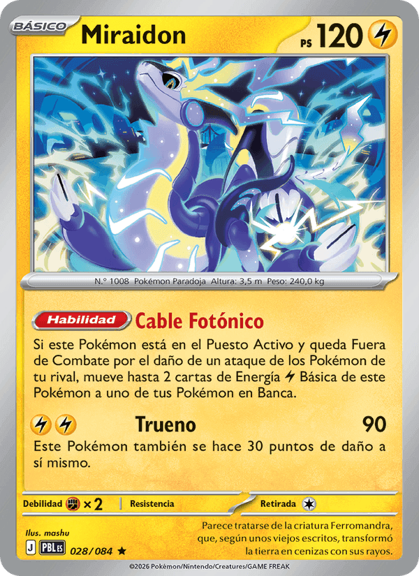 Miraidon, carta 028 de Oscuridad Absoluta