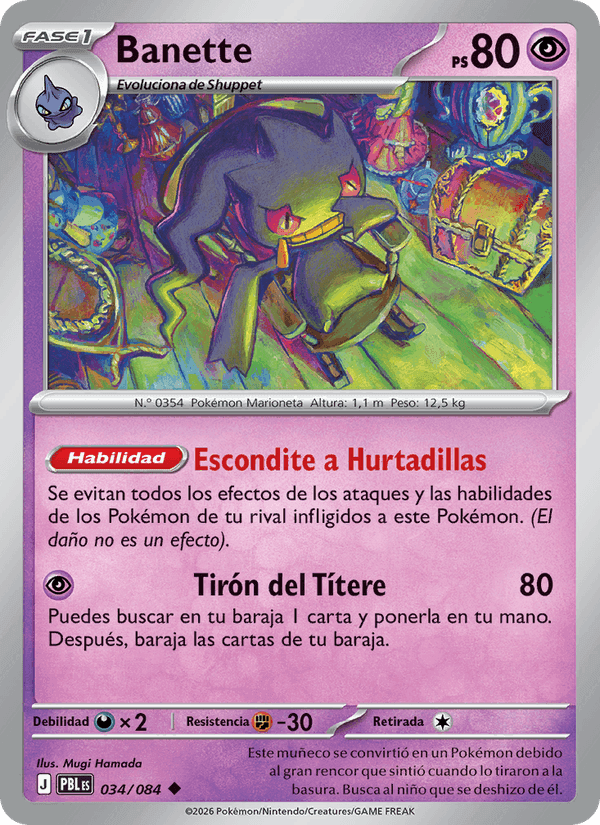 Banette, carta 034 de Oscuridad Absoluta