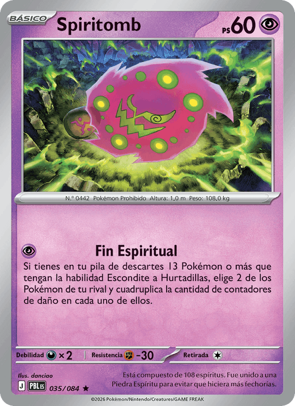 Spiritomb, card 035 from Oscuridad Absoluta