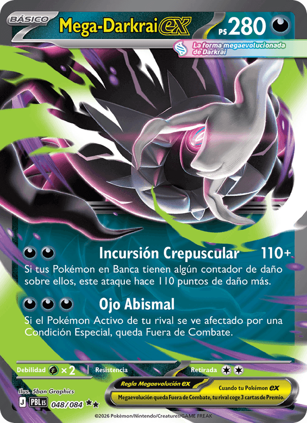 Mega-Darkrai ex, card 048 from Oscuridad Absoluta