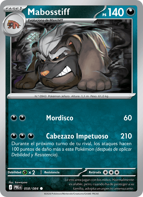 Mabosstiff, card 058 from Oscuridad Absoluta