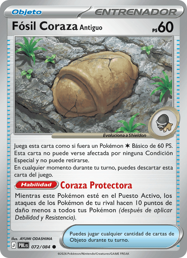 Fósil Coraza Antiguo, carta 072 de Oscuridad Absoluta