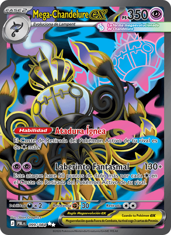 Mega-Chandelure ex, carta 099 de Oscuridad Absoluta
